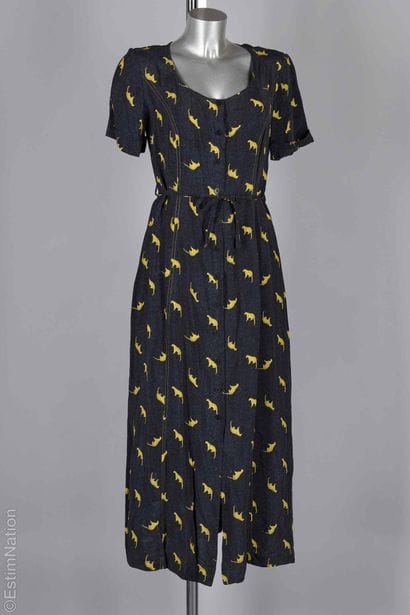 CHACOK VINTAGE
ROBE en cupro moucheté anthracite...