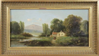PAYSAGES
Paire d'huiles sur panneau représentant...
