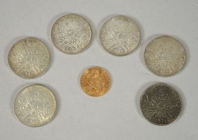 Pièce 20 francs or jaune (900) Coq Poids...