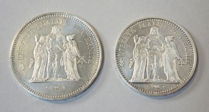 NUMISMATIQUE - LOT
2 pièces en argent HERCULE...