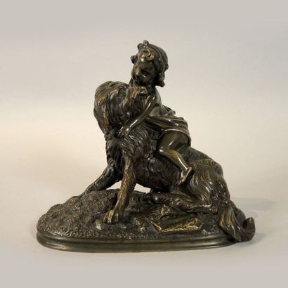 BRONZE XIXe
Enfant jouant avec son chien

Sculpture...