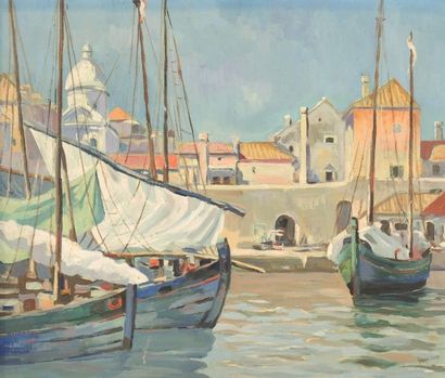 Francis BOTT (1904-1998)
« Bateaux dans un...