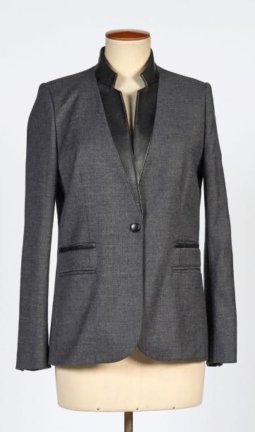 SANDRO
VESTE en laine mélangé chiné gris...