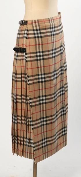 BURBERRYS' vintage
Long KILT en laine tartan...