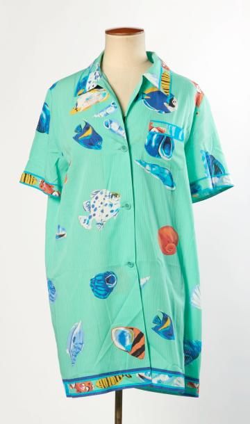 LEONARD PARIS Vintage
ROBE-CHEMISE en coton...