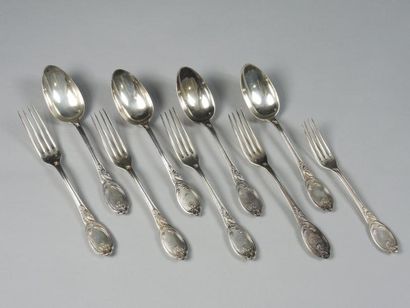 HENIN et Cie
Quatre couverts de table en...