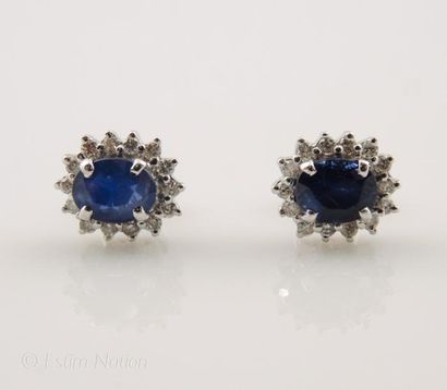 BOUCLES D'OREILLES SAPHIRS DIAMANTS
Paire...