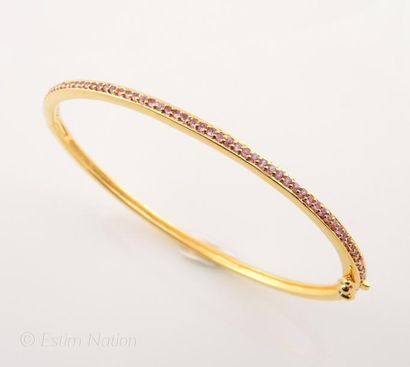 Bracelet jonc en argent 925/°° doré rehaussé...