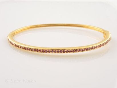 Bracelet jonc en argent 925/°° doré rehaussé...