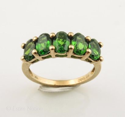 BAGUE SAPHIRS VERTS
Bague en or 9k 375/°°...