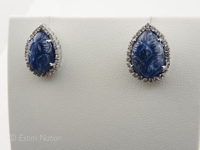 BOUCLES D'OREILLES SAPHIRS DIAMANTS
Paire...