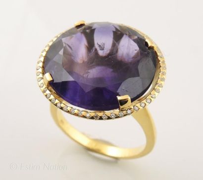BAGUE AMETHYSTE
Bague en argent 925/°° doré...