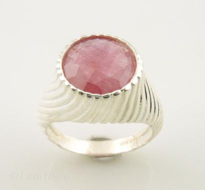 Bague chevalière en argent 925/°° monture...