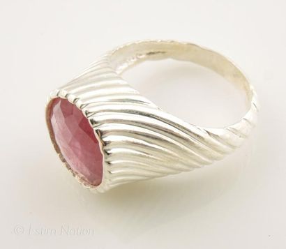 Bague chevalière en argent 925/°° monture...