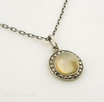 Collier en argent patiné 925/°° chaîne maille...