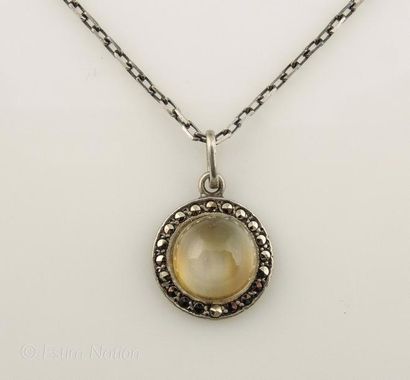 Collier en argent patiné 925/°° chaîne maille...