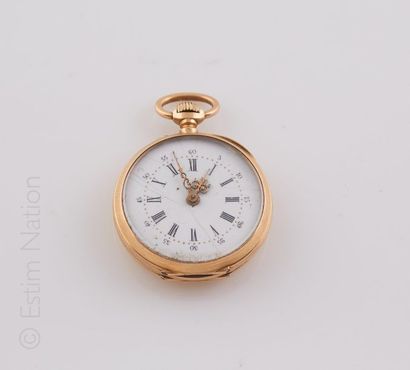 Montre de poche en or jaune 18K (750/°°)...
