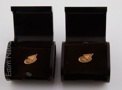 MEDAILLES OR 9K
Deux pin's en or 9K 375/°°...