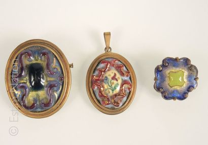 Emaux de Limoges
Lot de bijoux en émail de...