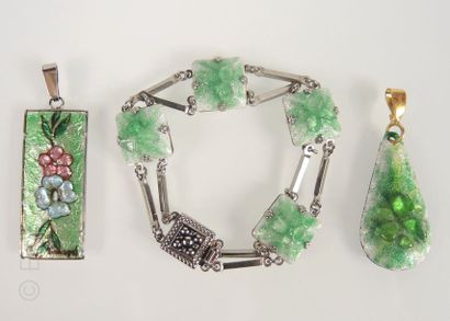 Emaux de Limoges
Lot de bijoux en émail de...