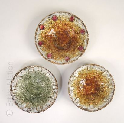Emaux de Limoges
Lot de trois coupelles en...