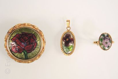 Emaux de Limoges
Lot de bijoux en émail de...