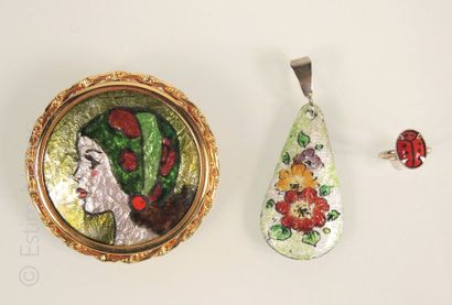 Emaux de Limoges
Lot de bijoux en émail de...