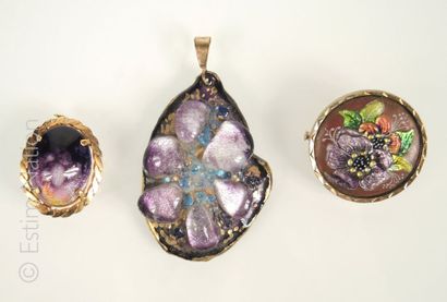 Emaux de Limoges
Lot de bijoux en émail de...