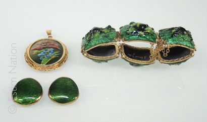 Emaux de Limoges
Lot de bijoux en émail de...