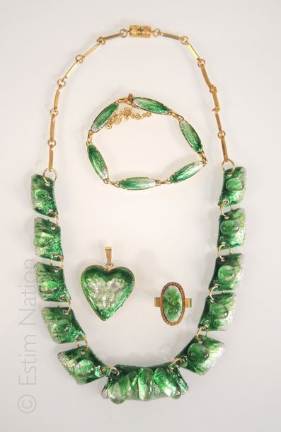 Emaux de Limoges
Lot de bijoux en émail de...