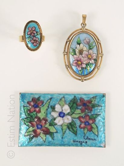 Emaux de Limoges
Lot de bijoux en émail de...