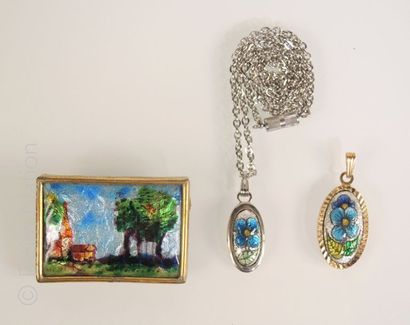 Emaux de Limoges
Lot de bijoux en émail de...