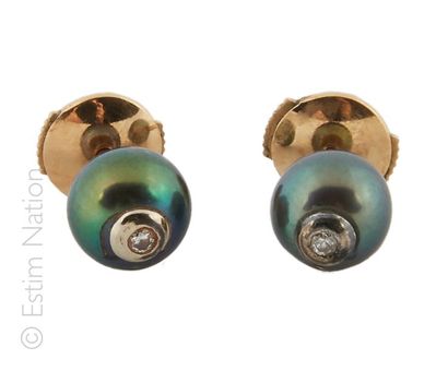 BOUCLES D'OREILLE PERLE DE TAHITI ET DIAMANT
Paire...
