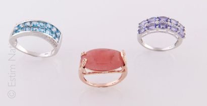 LOT DE BAGUES
Lot de 3 bagues en argent (925/°°)...