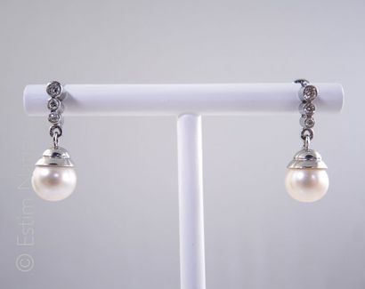 PENDANTS D'OREILLES DIAMANTS ET PERLE
Paire...