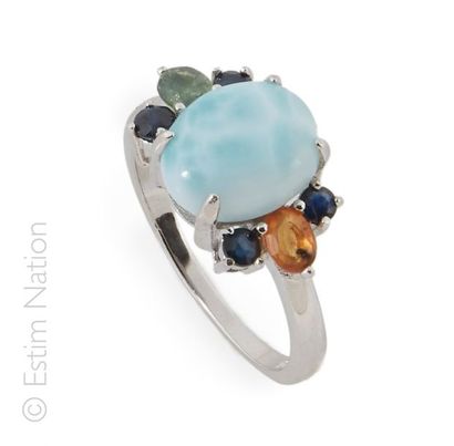 BAGUE PIERRE DE LARIMAR
Bague en argent (925/°°)...