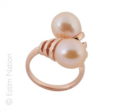 BAGUE DEUX PERLES
Bague en argent (925/°°)...