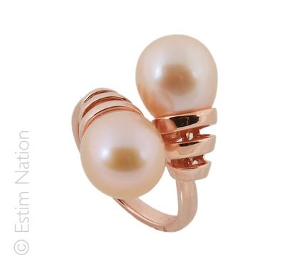 BAGUE DEUX PERLES
Bague en argent (925/°°)...