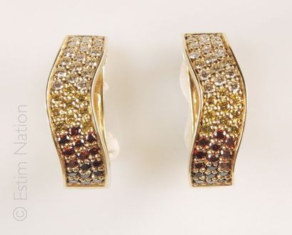 PAIRE DE BOUCLES D'OREILLES DIAMANTS DE COULEURS
Paire...