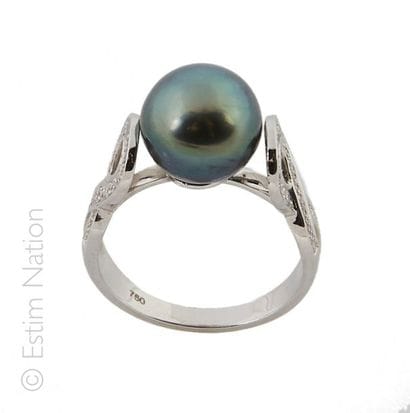 BAGUE PERLE DE TAHITI
Bague en or gris 18K...