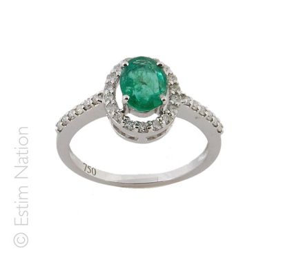 BAGUE EMERAUDE DIAMANTS
Bague en or gris...