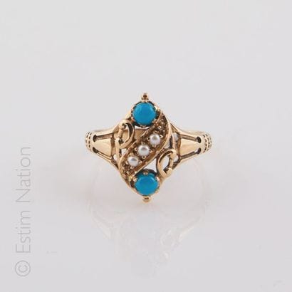 BAGUE TURQUOISE ET PERLES
Bague en or 9K...