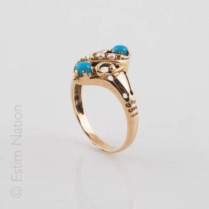 BAGUE TURQUOISE ET PERLES
Bague en or 9K...