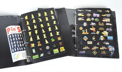 Collection de pin's présenté dans deux classeurs...