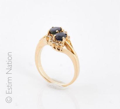 Bague en or jaune 14K (585°/00) sertie de...