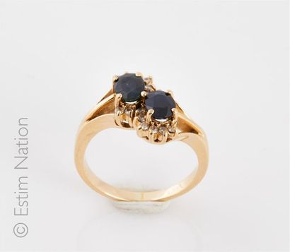 Bague en or jaune 14K (585°/00) sertie de...