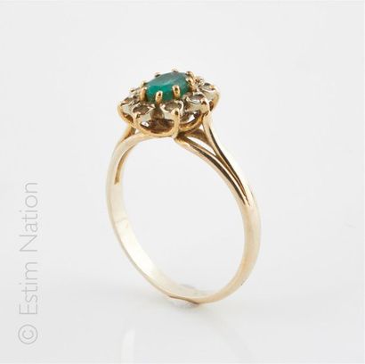 Bague type Pompadour en or 18K (750°/00)...