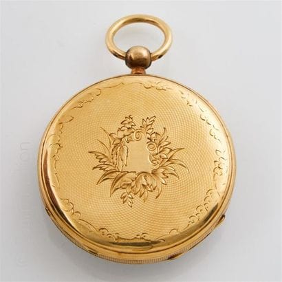 Montre de gousset en or jaune 18K (750°/00)...