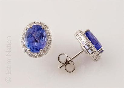 BOUCLES D'OREILLES DIAMANTS TANZANITE
Paire...