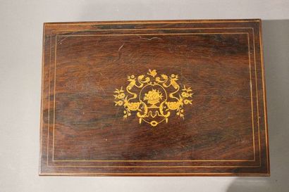 COFFRET A BIJOUX rectangulaire en placage...